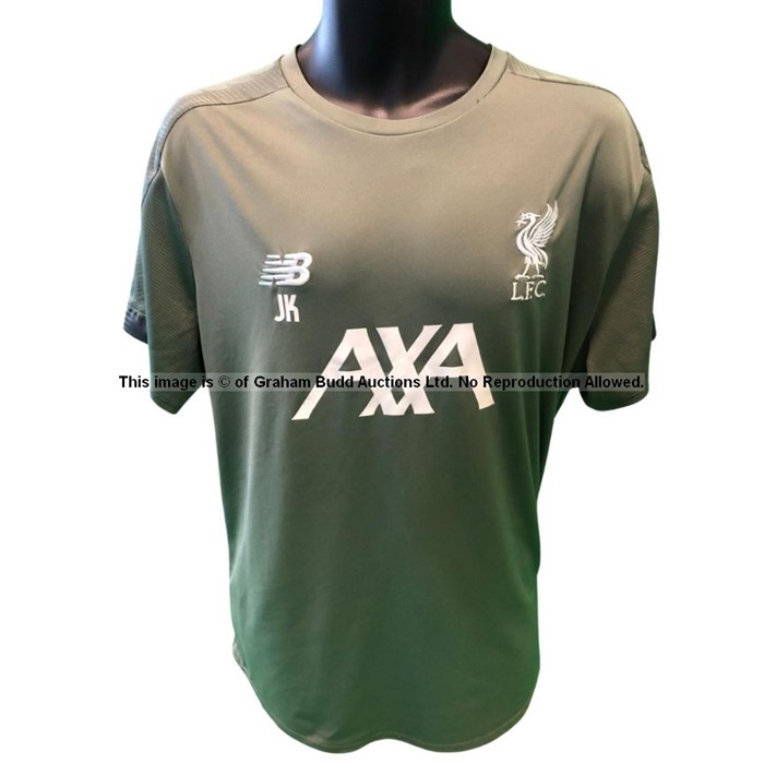 Liverpool FC manager Jurgen Klopp-worn green training t-shirt from the 2019-20 Premier League - Image 2 of 10