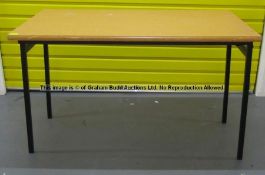 Wooden-topped collapsible table from the Laundry Room at Liverpool Football Club's Melwood