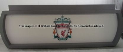 The Press Conference Room desk from Liverpool Football Club's Melwood Training Ground, grey and