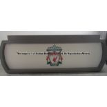 The Press Conference Room desk from Liverpool Football Club's Melwood Training Ground, grey and