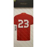 Xherdan Shaqiri's No.23 locker door from the First Team Changing Room at Liverpool Football Club's