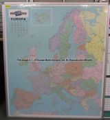 Large colour map of Europe from Prayer Room at Liverpool Football Club's Melwood Training Ground,