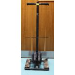 Floor-standing brush stand for cleaning football boots, from outside pitchside of Liverpool Football