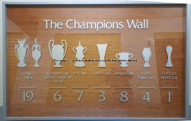 The iconic CHAMPIONS WALL from the main reception at Liverpool Football Club's Melwood Training