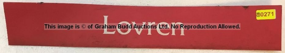 Dejan Lovren's reserved car parking space name plate from the Car Park at Liverpool Football Club'