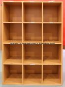 Coaching staff''s floor-standing wooden shelving unit from the Laundry Room at Liverpool Football