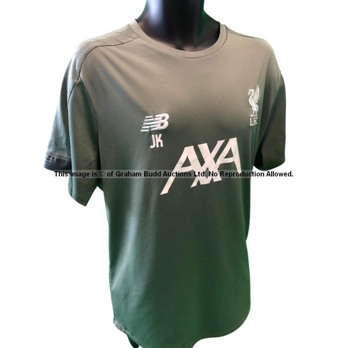 Liverpool FC manager Jurgen Klopp-worn green training t-shirt from the 2019-20 Premier League - Image 3 of 10