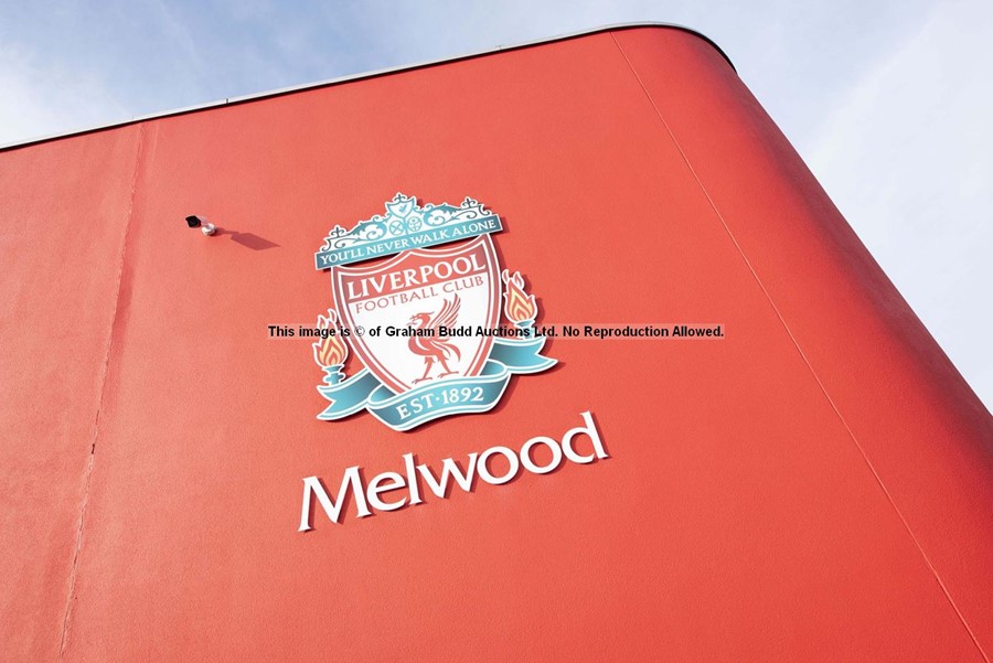 Very large LFC crest and MELWOOD lettering from exterior red wall of main building of Liverpool - Image 3 of 4
