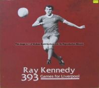 Ray Kennedy wall art from Liverpool Football Club's Melwood Training Ground, RAY KENNEDY 393 GAMES