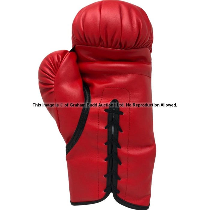 Mike Tyson signed red leather Everlast left-hand boxing glove, red leather glove with black - Image 2 of 3