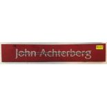 John Achterberg's reserved parking space name plate from the Car Park at Liverpool Football Club's