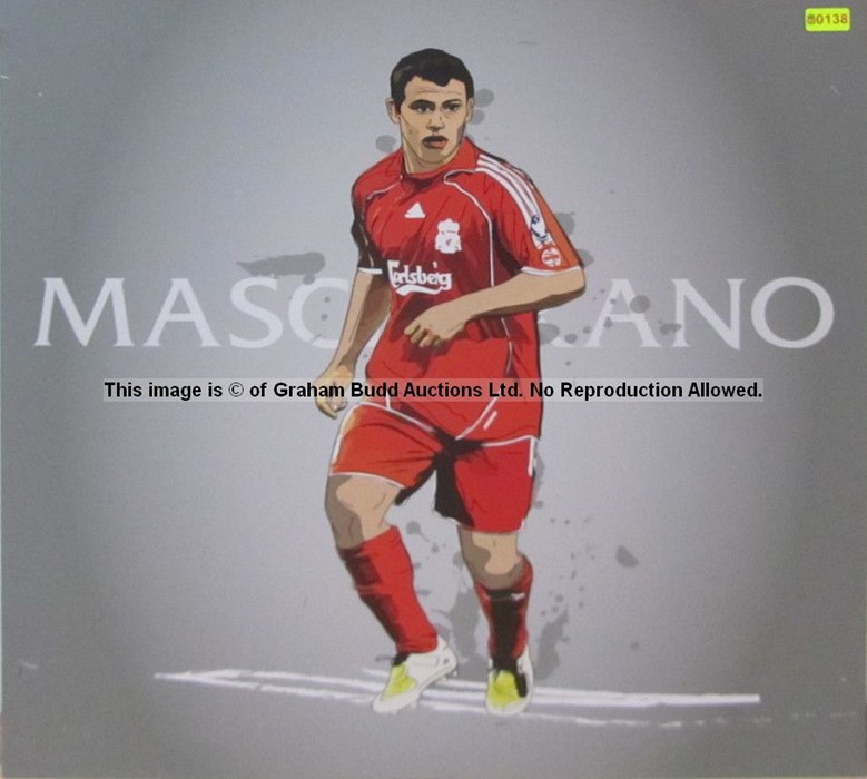 Javier Mascherano wall art from the Scouting Corridor at Liverpool Football Club's Melwood