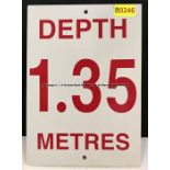 DEPTH 1.35 METRES wall sign from the Swimming Pool at Liverpool Football Club's Melwood Training