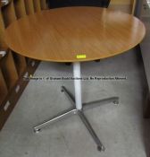 Round wooden-topped table from the Sporting Director's Office at Liverpool Football Club's Melwood