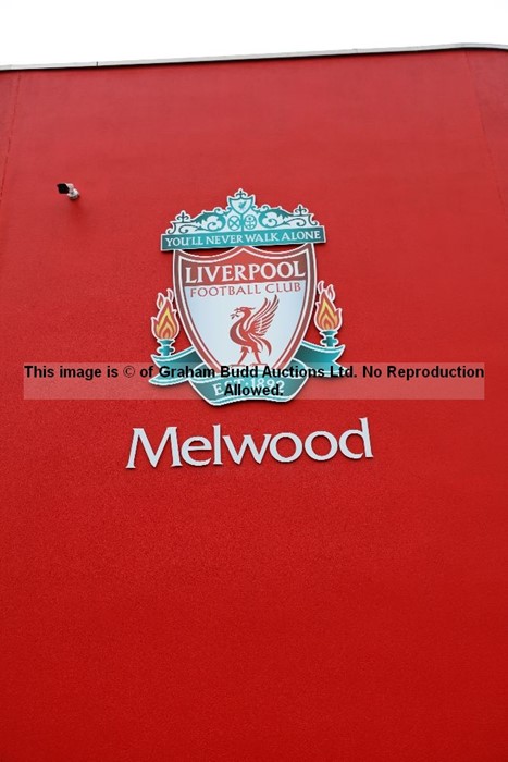 Very large LFC crest and MELWOOD lettering from exterior red wall of main building of Liverpool - Image 2 of 4