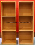 Two identical wooden floor-standing shelving units from Liverpool Football Club's Melwood Training