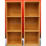 Two identical wooden floor-standing shelving units from Liverpool Football Club's Melwood Training