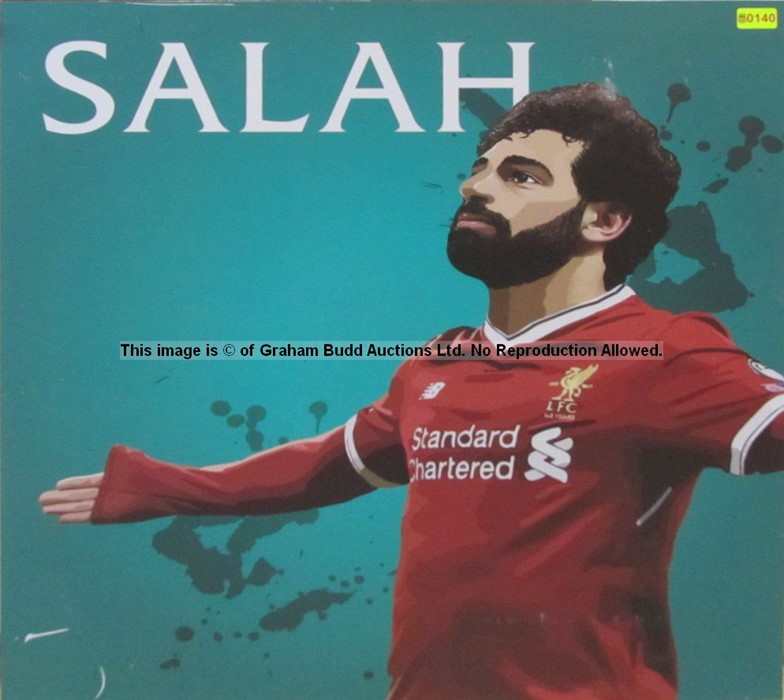 Mo Salah wall art from Scouting Department at Liverpool Football Club's Melwood Training Ground,