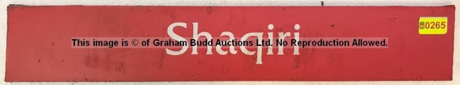 Xherdan Shaqiri's reserved car parking space name plate from the Car Park at Liverpool Football