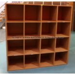 First team floor-standing wooden shelving unit from the Laundry Room at Liverpool Football Club's