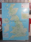 Large route planner colour wall map of the British Isles from Jurgen Klopp's Manager's Office at