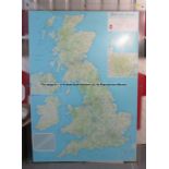 Large route planner colour wall map of the British Isles from Jurgen Klopp's Manager's Office at