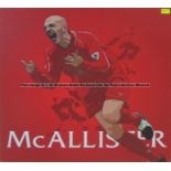 Gary McAllister wall art from Liverpool Football Club's Melwood Training Ground, McALLISTER lettered