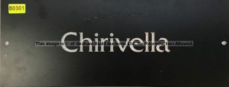 Pedro Chirivella's black painted aluminium locker door name plate from Liverpool Football Club's