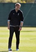 Liverpool manager Jurgen Klopp-worn black hoodie from season 2015-16, New Balance brand, two front