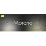 Alberto Moreno's black painted aluminium locker door name plate from Liverpool Football Club's