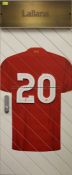 Adam Lallana's No.20 locker door from the First Team Changing Room at Liverpool Football Club's