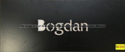 Adam Bogdan's black painted aluminium locker door name plate from Liverpool Football Club's