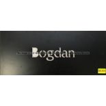 Adam Bogdan's black painted aluminium locker door name plate from Liverpool Football Club's