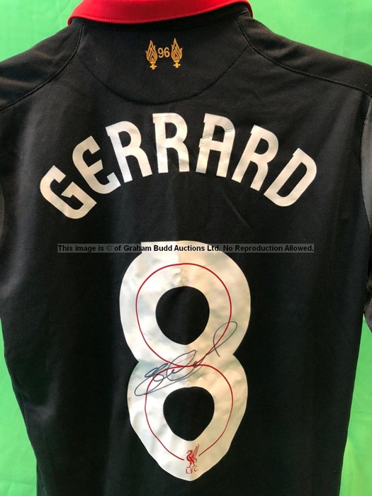 Steven Gerrard signed black & red No.8 Liverpool FC 3rd choice replica jersey season 2014-15, - Image 4 of 5