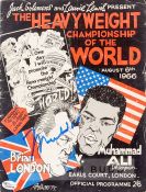 Muhammad Ali signed official programme for the fight v Brian London at Earl's Court 6th August 1966,