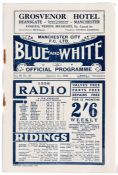 Manchester City 'Blue & White' official programme v Grimsby Town, at Maine Road, 1st January 1936,