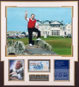 Jack Nicklaus autographed final Open Championship framed presentation, feauturing a large colour