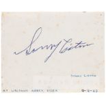 Sonny Liston signed autograph page, dated 9th September 1963, signed in blue ink with his name and