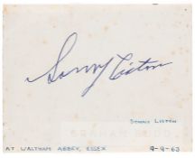 Sonny Liston signed autograph page, dated 9th September 1963, signed in blue ink with his name and