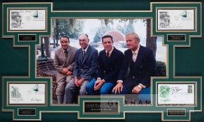 Autographed LeRoy Neiman golf print framed presentation, with original autographs of the the