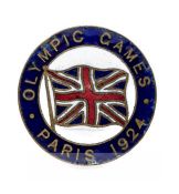 Paris 1924 Olympic Games Great Britain team lapel badge, by Fattorini & Sons, Bradford, enamelled