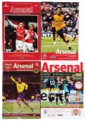 Extensive collection of Arsenal FC home and away match programmes dating from 1949-50 to 2013-14,