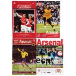 Extensive collection of Arsenal FC home and away match programmes dating from 1949-50 to 2013-14,