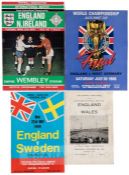 Large quantity of England home match programmes, dating from 1958 to 1998, approximately 139