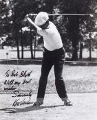 Ken Venturi 1964 U.S Open golf champion original signed b & w photograph, depicting Ken Venturi at