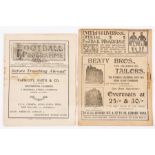 Six Everton v Arsenal programmes at Goodison Park,  comprising 1907-08 (Woolwich) and Liverpool