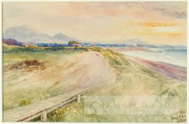 John Blair (Scottish, 1849-1934) LUNDIN LINKS Signed watercolour (c.1918), image: 6¾” x 10¼”,