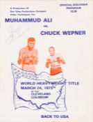 Muhammad Ali v Chuck Wepner official Souvenir programme for the fight in Cleveland 24 March 1975