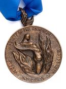 Medal of Jewish interest awarded to Rocky Graziano in 1977 by the American Friends of the Hebrew