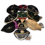 Collection of ten antique and vintage sporting representative caps, dating between 1900 and 1935,